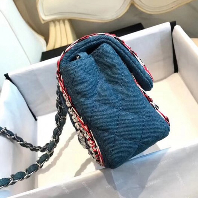 Chanel Denim/Braid Classic Mini Flap Bag Blue A69900 2018 Collection