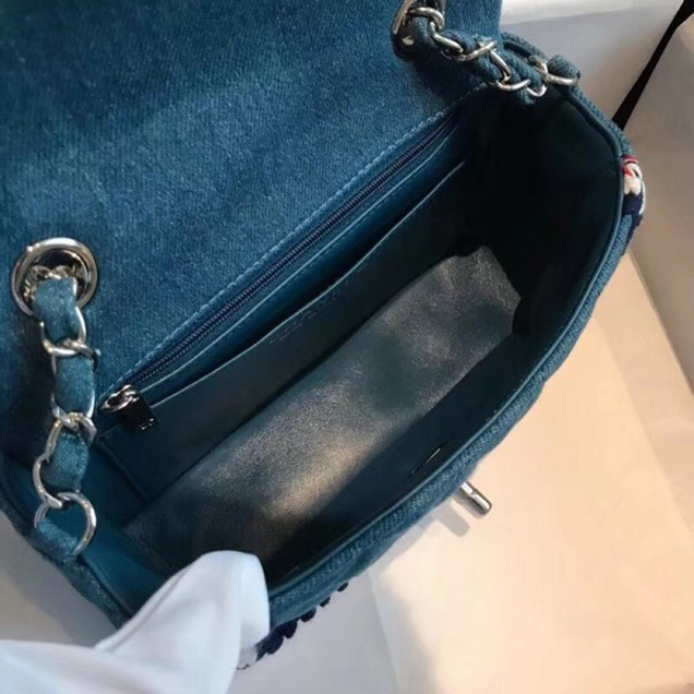 Chanel Denim/Braid Classic Mini Flap Bag Blue A69900 2018 Collection