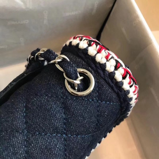 Chanel Denim/Braid Classic Mini Flap Bag Navy Blue A69900 2018 Collection