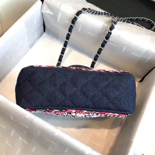 Chanel Denim/Braid Classic Mini Flap Bag Navy Blue A69900 2018 Collection