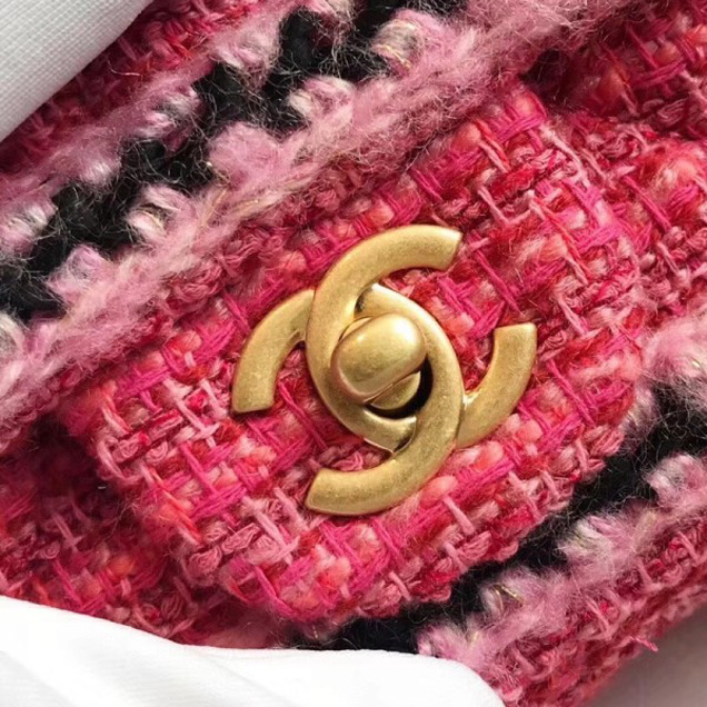 Chanel Tweed/Braid Classic Mini Flap Bag Rosy A69900 2018 Collection