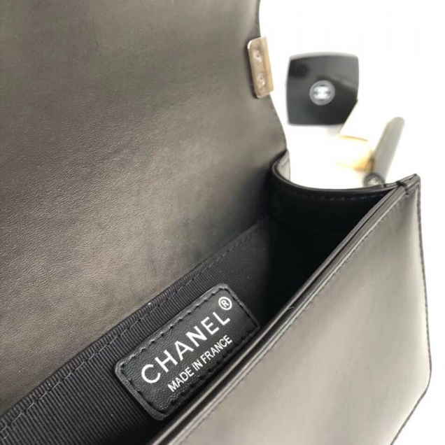Chanel Tweed Pearls Small Boy Flap Bag Black 2018