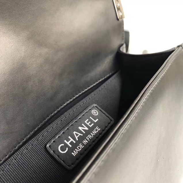 Chanel Tweed Pearls Medium Boy Flap Bag Black 2018