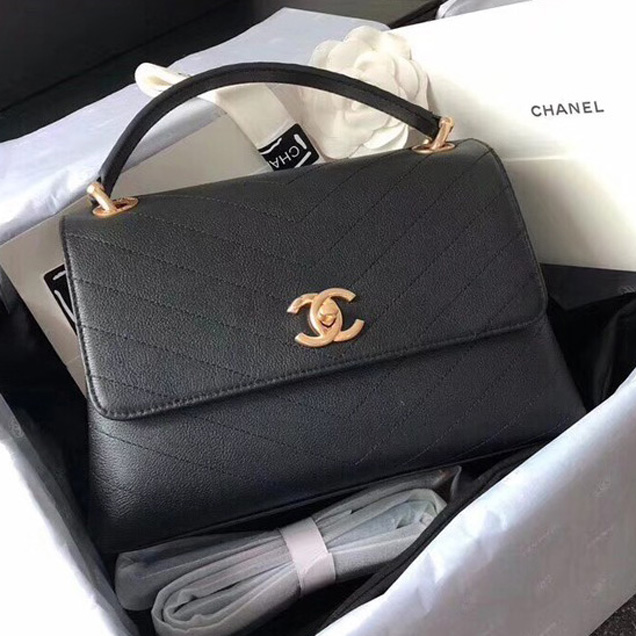 Chanel Flap Bag with Top Handle Original A57147 black