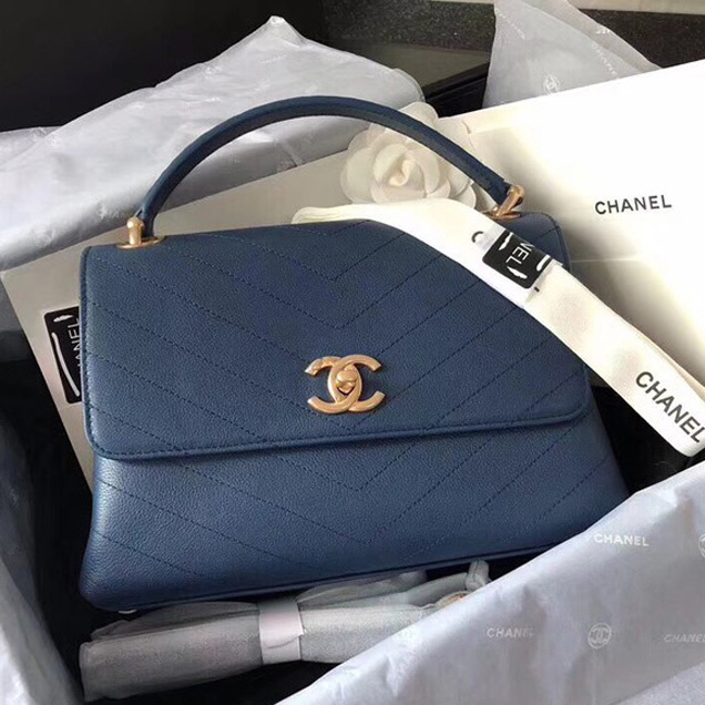 Chanel Flap Bag with Top Handle Original A57147 blue