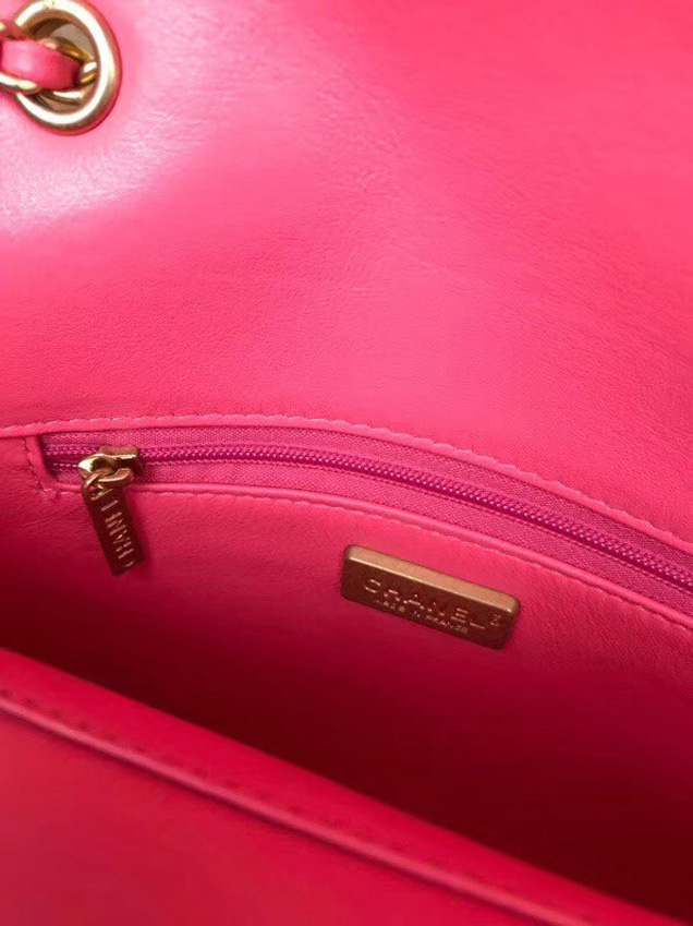 Chanel Original Flap Bag Python Lambskin Gold-Tone Metal A57277 Rose