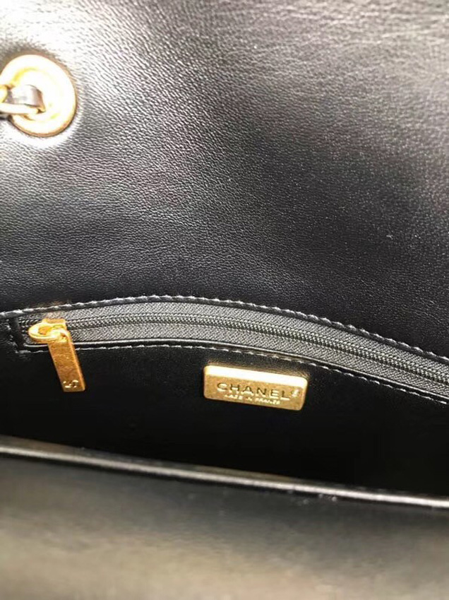 Chanel Original Flap Bag Python Lambskin Gold-Tone Metal A57277 Black