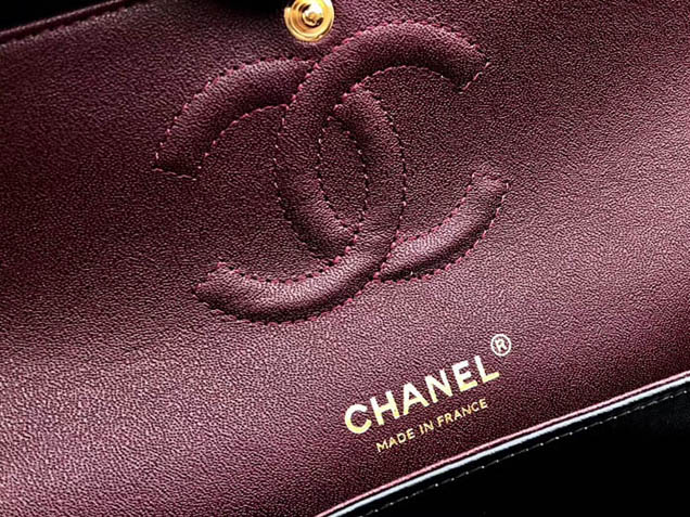 Chanel Chevron Classic Flap Bag Black Lambskin Gold-Tone Metal