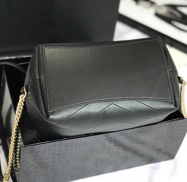 Chanel Calfskin Black Backpack A57555 Y83835 Gold-Tone Metal