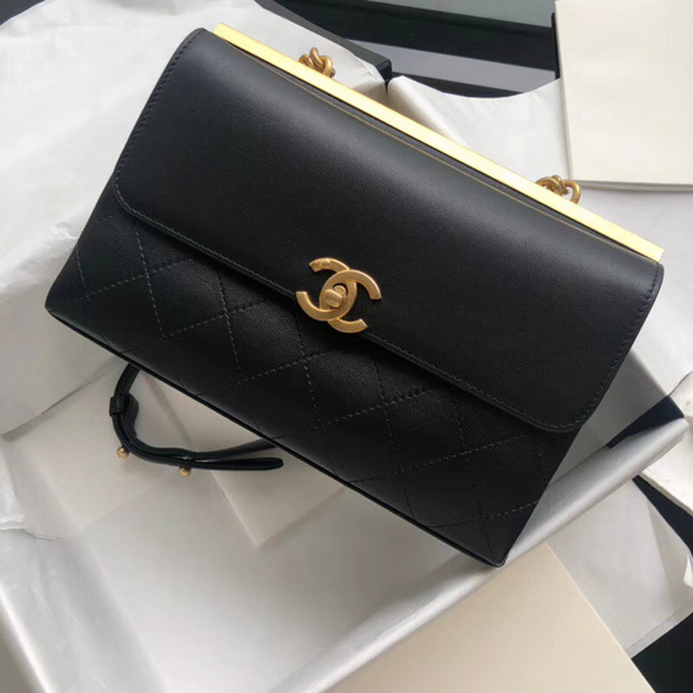 Chanel Lambskin Coco Luxe Large Flap Bag A57087 Black 2018
