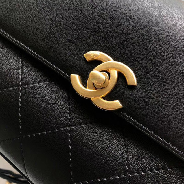 Chanel Lambskin Coco Luxe Large Flap Bag A57087 Black 2018