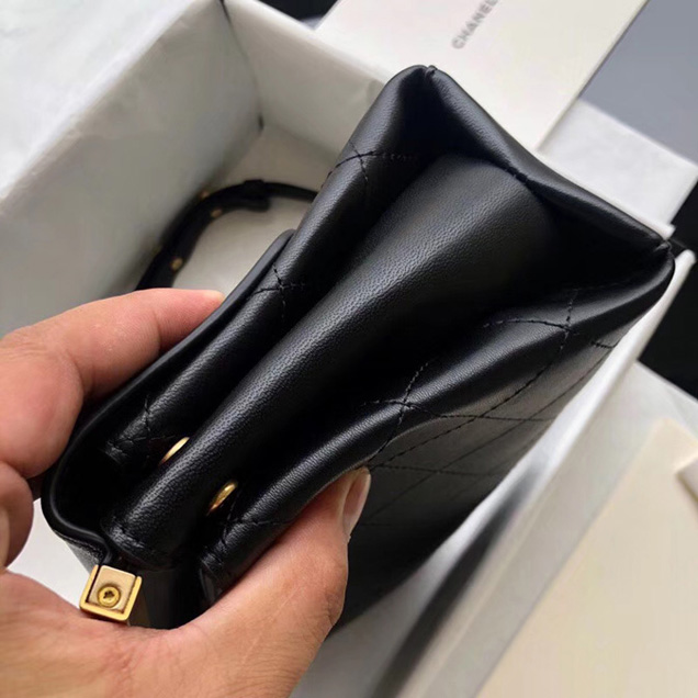 Chanel Lambskin Coco Luxe Large Flap Bag A57087 Black 2018
