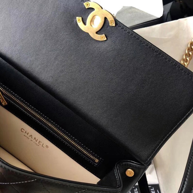 Chanel Lambskin Coco Luxe Large Flap Bag A57087 Black 2018