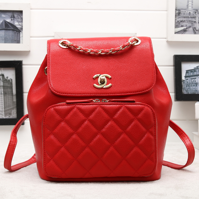 Chanel Grained Calfskin Business Affinity Backpack Bag A93748 Red