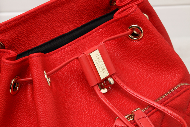 Chanel Grained Calfskin Business Affinity Backpack Bag A93748 Red