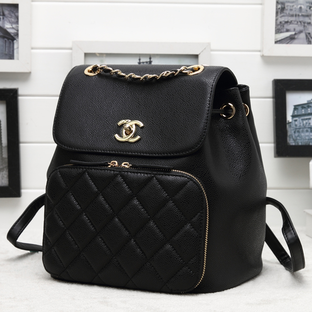 Chanel Grained Calfskin Business Affinity Backpack Bag A93748 Black