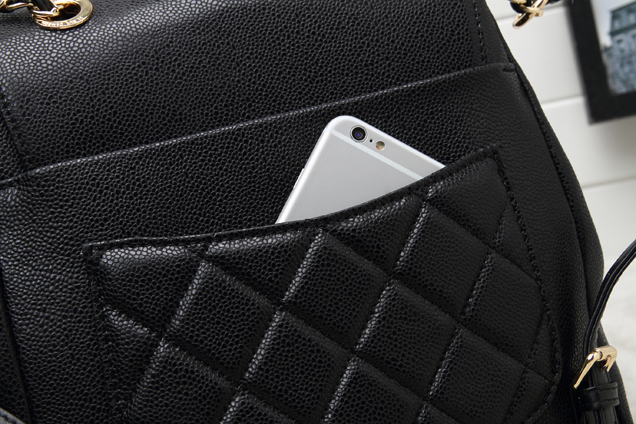 Chanel Grained Calfskin Business Affinity Backpack Bag A93748 Black