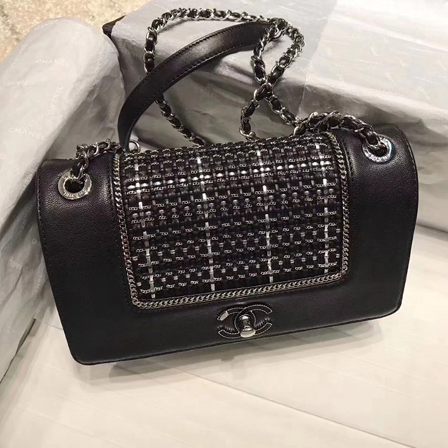 Chanel Small Mademoiselle Flap Bag Sheepskin Weave