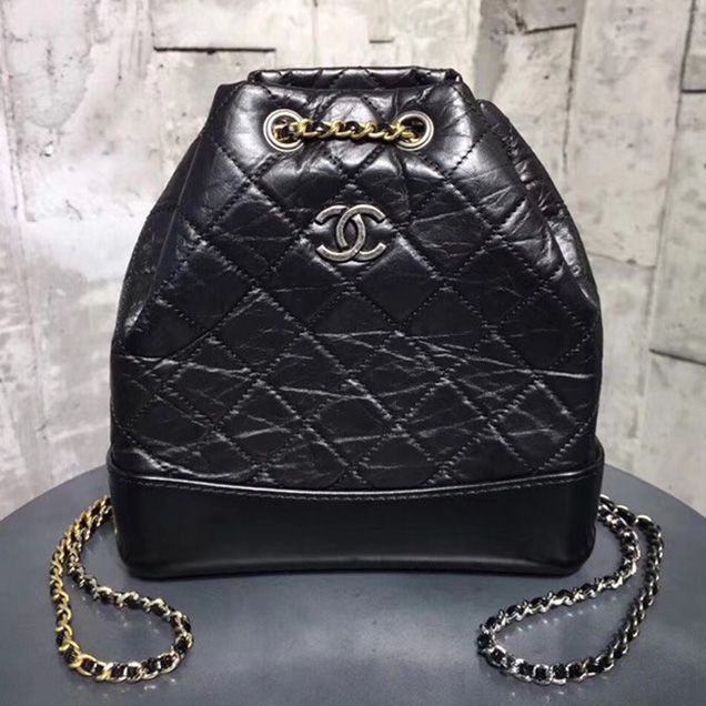 Chanel Gabrielle Backpack Bag A94485 Black 2018