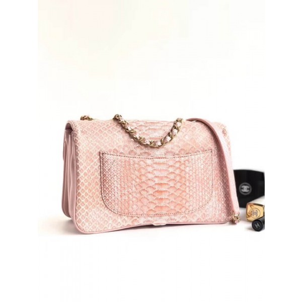 Chanel Python Leather Daily Companion Medium Flap Bag Pink 2018 Collection