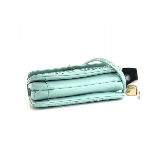 Chanel Python Leather Daily Companion Medium Flap Bag Jade 2018 Collection