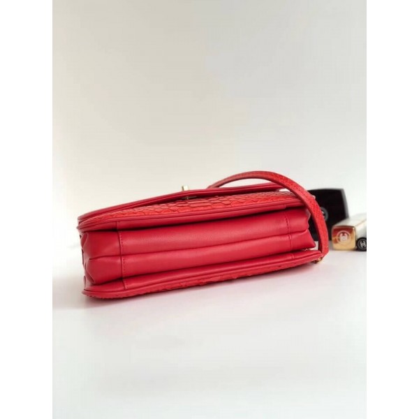 Chanel Python Leather Daily Companion Medium Flap Bag Red 2018 Collection