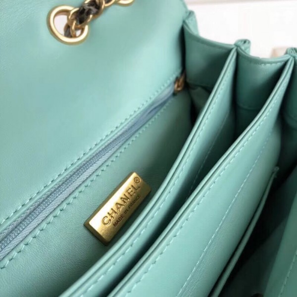 Chanel Python Leather Daily Companion Medium Flap Bag Black/Jade 2018 Collection