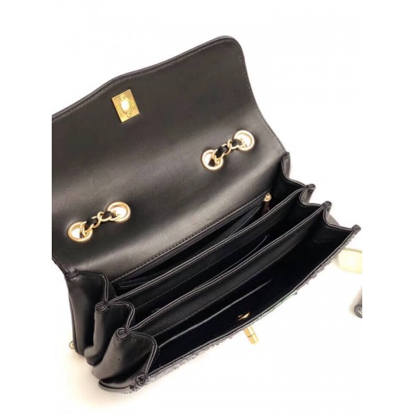 Chanel Python Leather Daily Companion Medium Flap Bag Multicolor Black 2018 Collection