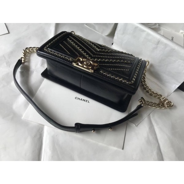 Chanel Studs & Chain Calfskin Small Boy Chanel Bag 2018 Collection