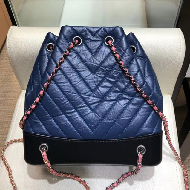 Chanel Gabrielle Backpack Bag A94485 Blue 2018