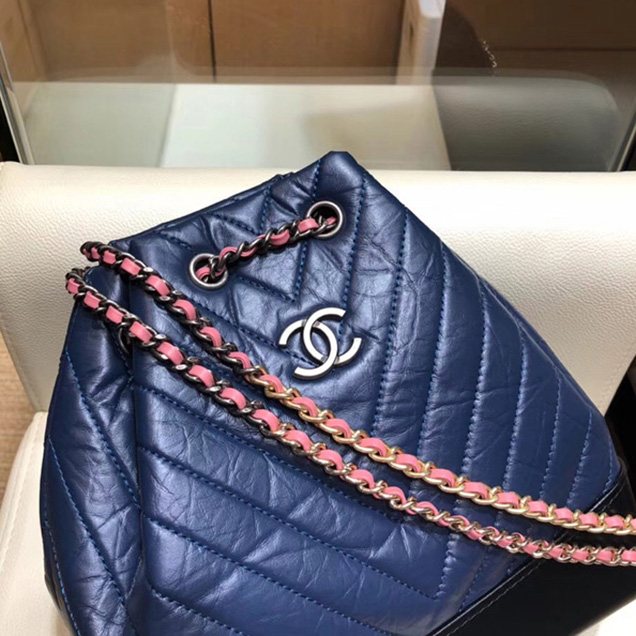 Chanel Gabrielle Backpack Bag A94485 Blue 2018
