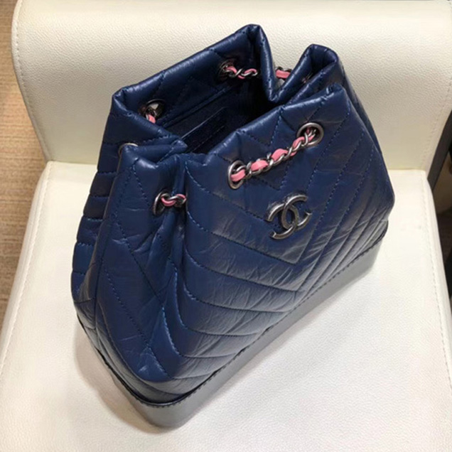 Chanel Gabrielle Backpack Bag A94485 Blue 2018