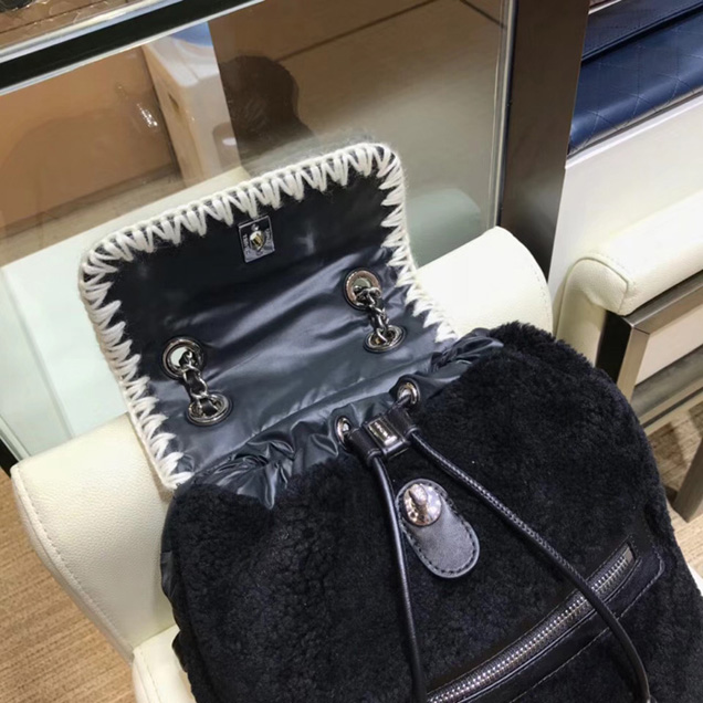 Chanel Backpacks A57580 Nylon Blended Fabrics Street Style Black Navy Blue