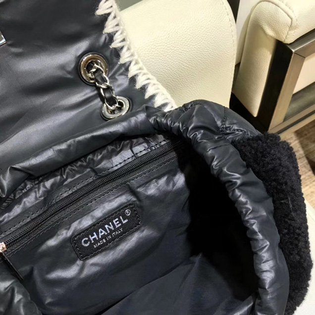 Chanel Backpacks A57580 Nylon Blended Fabrics Street Style Black Navy Blue