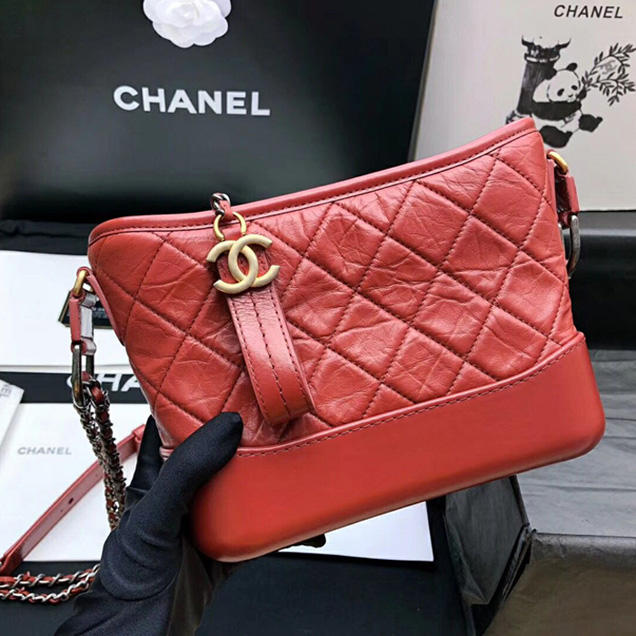Chanel Gabrielle Small Hobo Bag A91810 Rust Calfskin