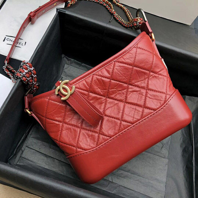 Chanel Gabrielle Small Hobo Bag A91810 Rust Calfskin
