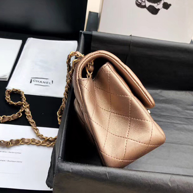 Chanel Mini Flap Bag A35200 Gold Lambskin Gold-Tone Metal