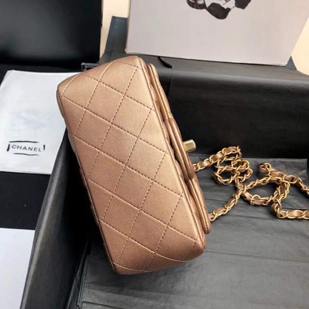 Chanel Mini Flap Bag A35200 Gold Lambskin Gold-Tone Metal