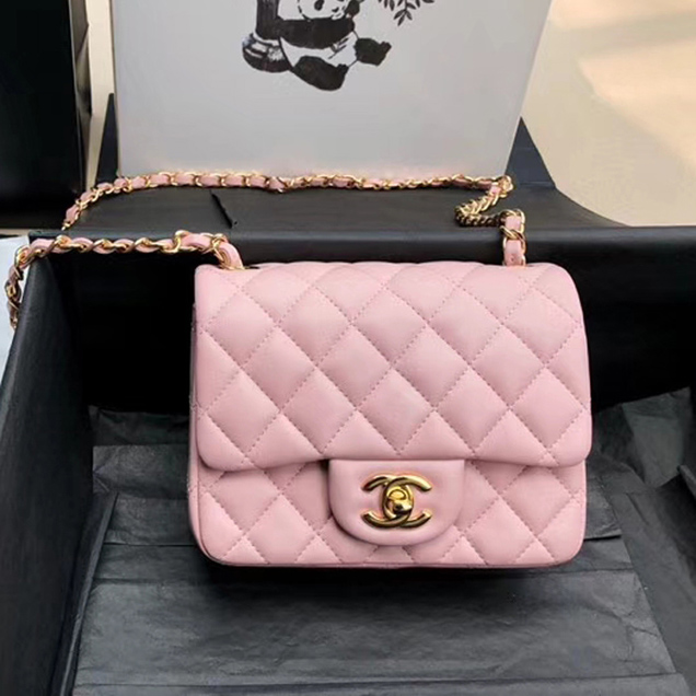 Chanel Mini Flap Bag A35200 Pink Lambskin Gold-Tone Metal