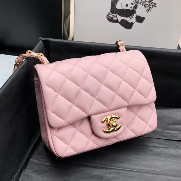 Chanel Mini Flap Bag A35200 Pink Lambskin Gold-Tone Metal