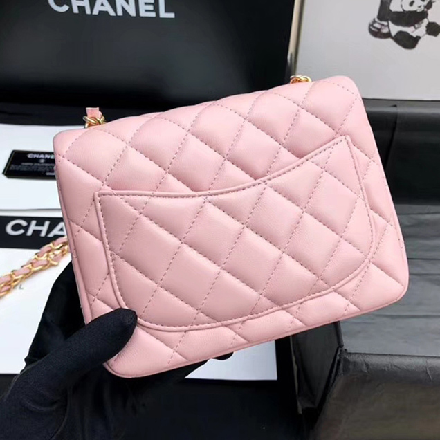 Chanel Mini Flap Bag A35200 Pink Lambskin Gold-Tone Metal