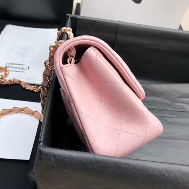 Chanel Mini Flap Bag A35200 Pink Lambskin Gold-Tone Metal