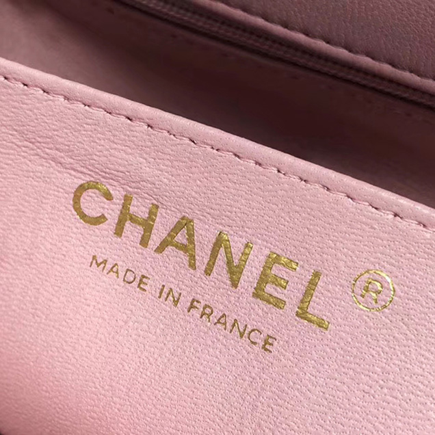 Chanel Mini Flap Bag A35200 Pink Lambskin Gold-Tone Metal