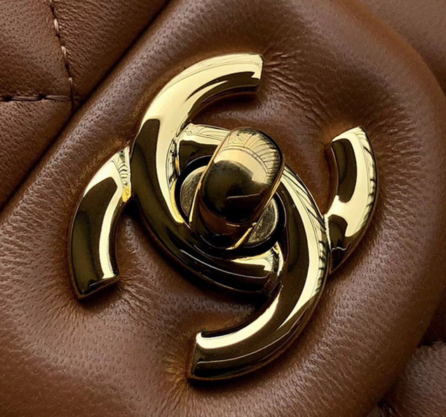 Chanel Mini Flap Bag A35200 Orange Lambskin Gold-Tone Metal