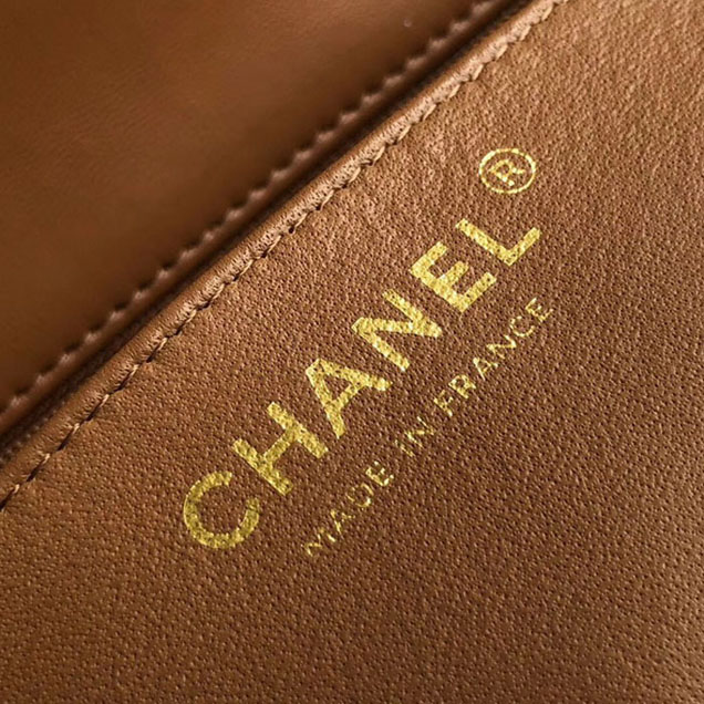 Chanel Mini Flap Bag A35200 Orange Lambskin Gold-Tone Metal