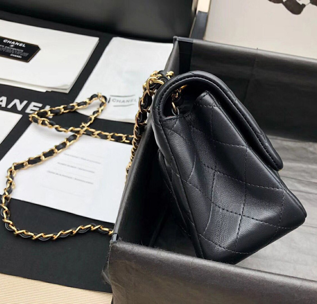 Chanel Mini Flap Bag A35200 Black Lambskin Gold-Tone Metal
