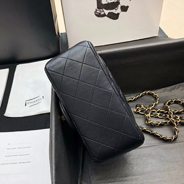 Chanel Mini Flap Bag A35200 Black Lambskin Gold-Tone Metal