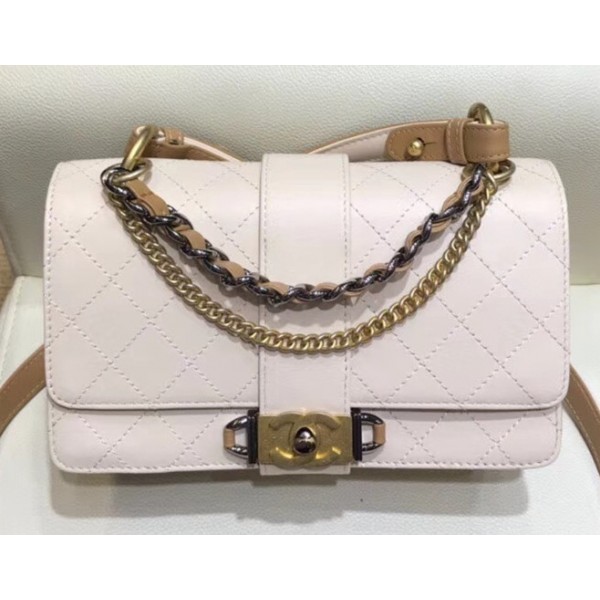 Chanel Calfskin Small Flap Bag A57577 Beige 2018