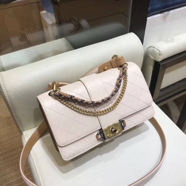 Chanel Calfskin Small Flap Bag A57577 Beige 2018