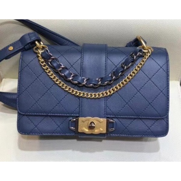 Chanel Calfskin Small Flap Bag A57577 Blue 2018